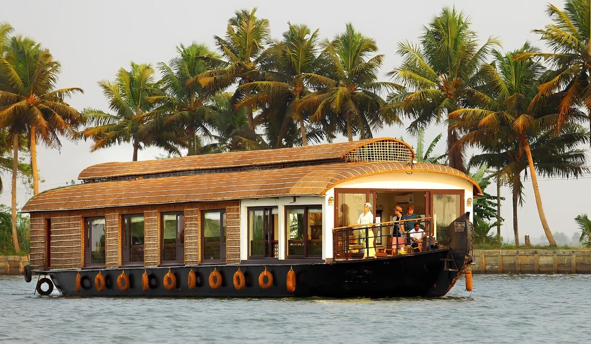 Kerala backwaters during monsoon season